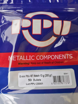 8mm-.323 MATCH 200 Gr FMJ-BT 50 Stück